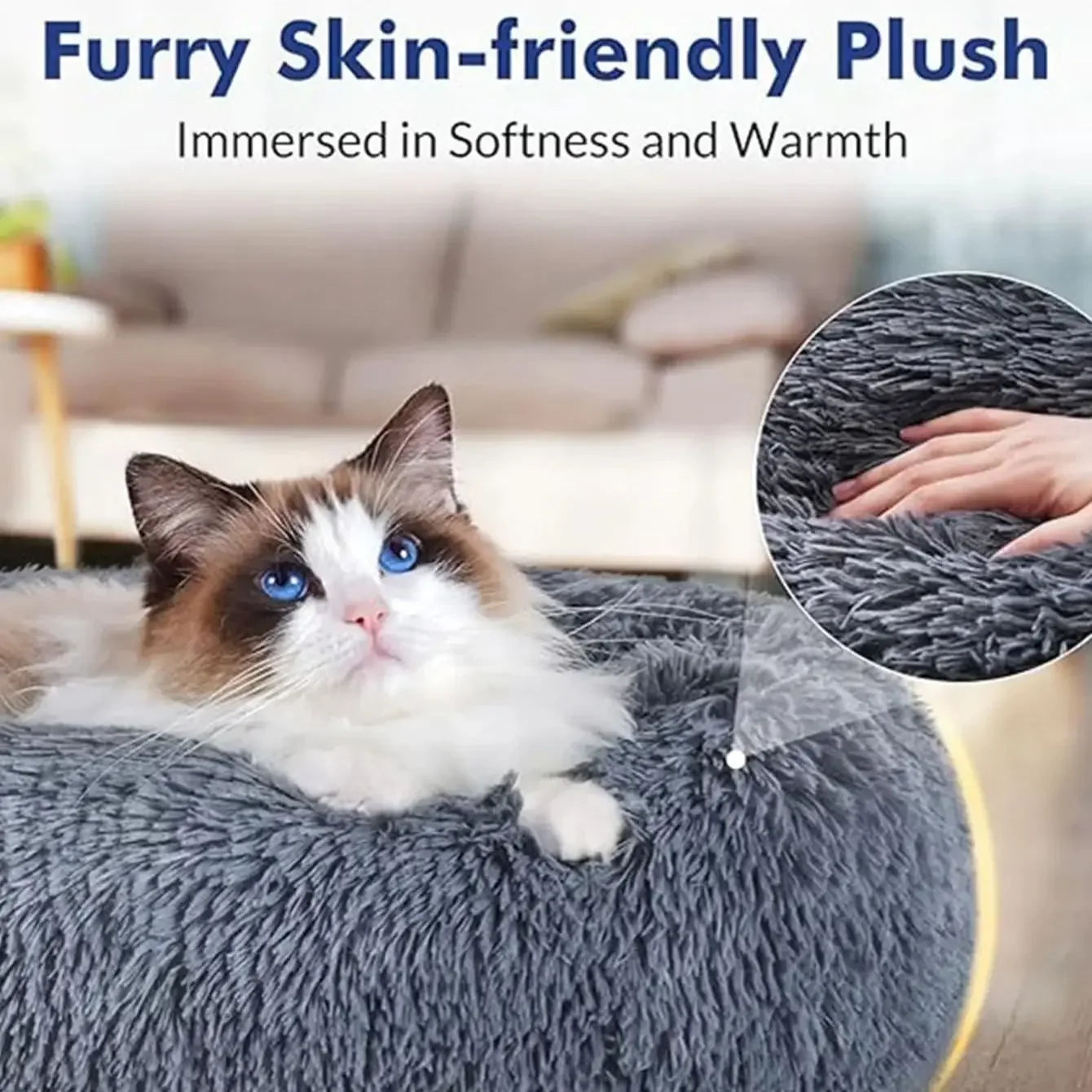 Plush Round Pet Bed