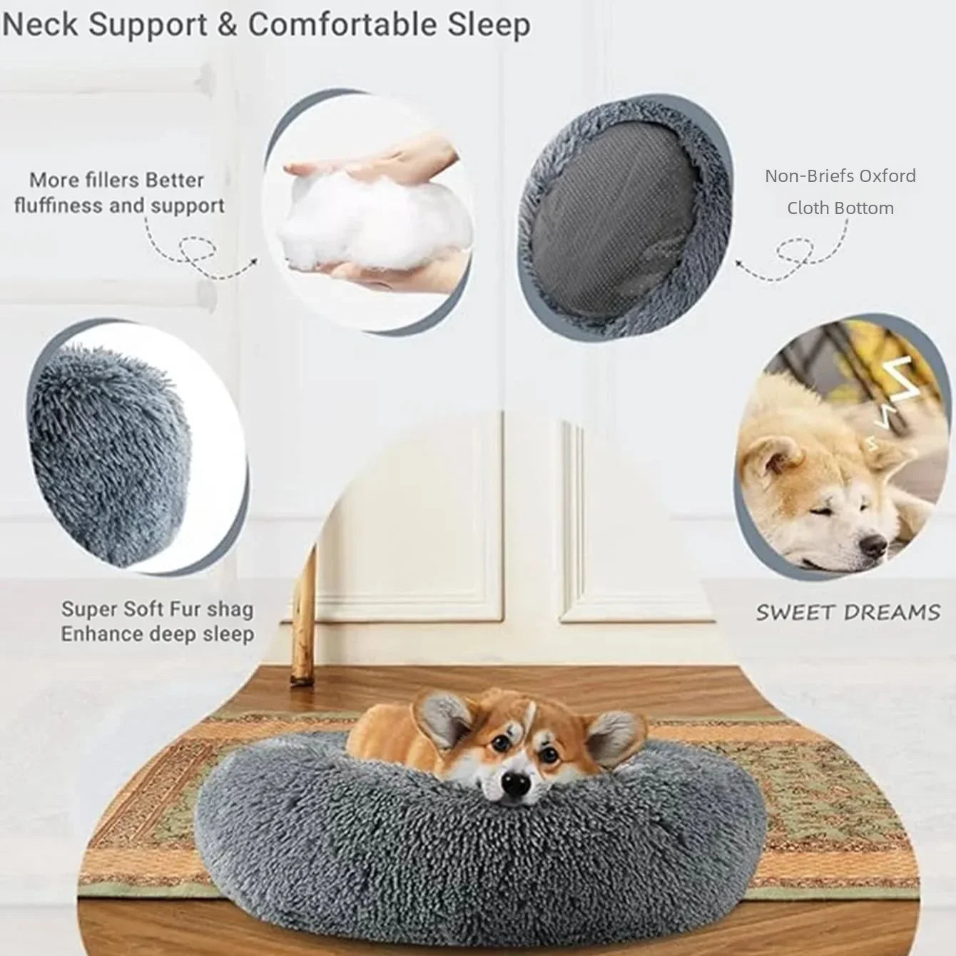 Plush Round Pet Bed