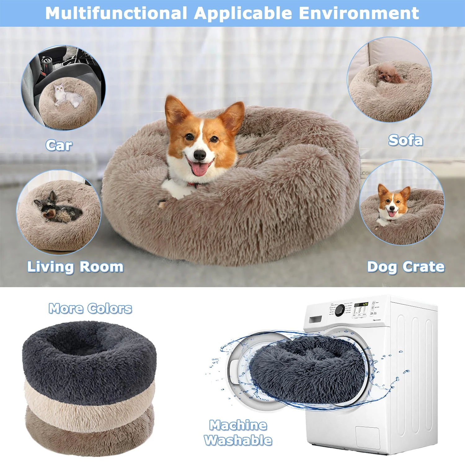 Plush Round Pet Bed