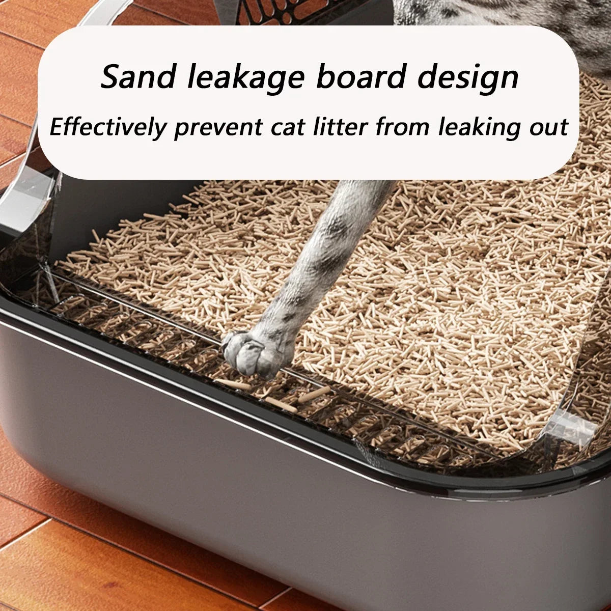 Semi-Enclosed Cat Litter Box