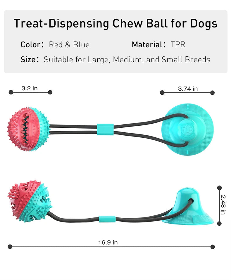Treat-Dispensing Chew Ball Dog Toy